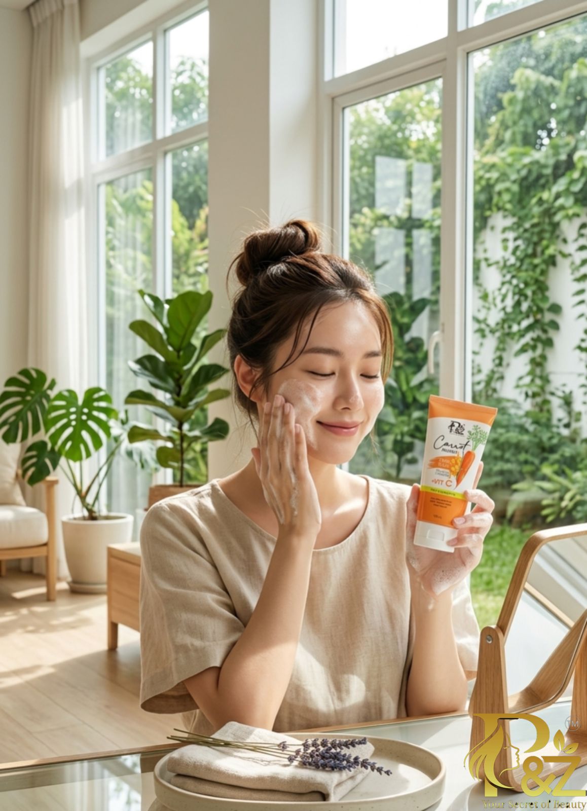 P&Z Carrot Honey Rice Milk Foaming Cleanser 150ml.